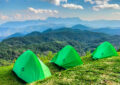 Camping tents with mountain views in Chiang Dao, Northern Thailand